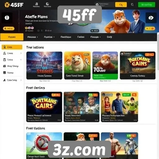 Explorando a interface do site de jogos 45ff
